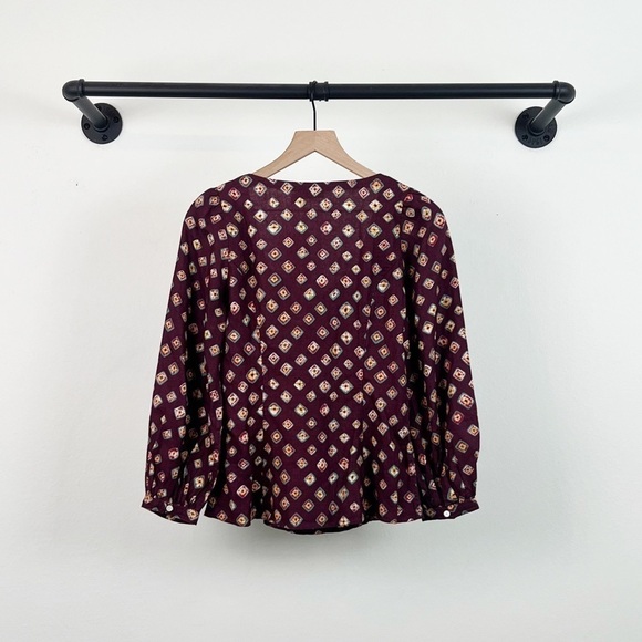 NWT Polo Ralph Lauren Block Print Linen Button Down Top - Picture 5 of 6